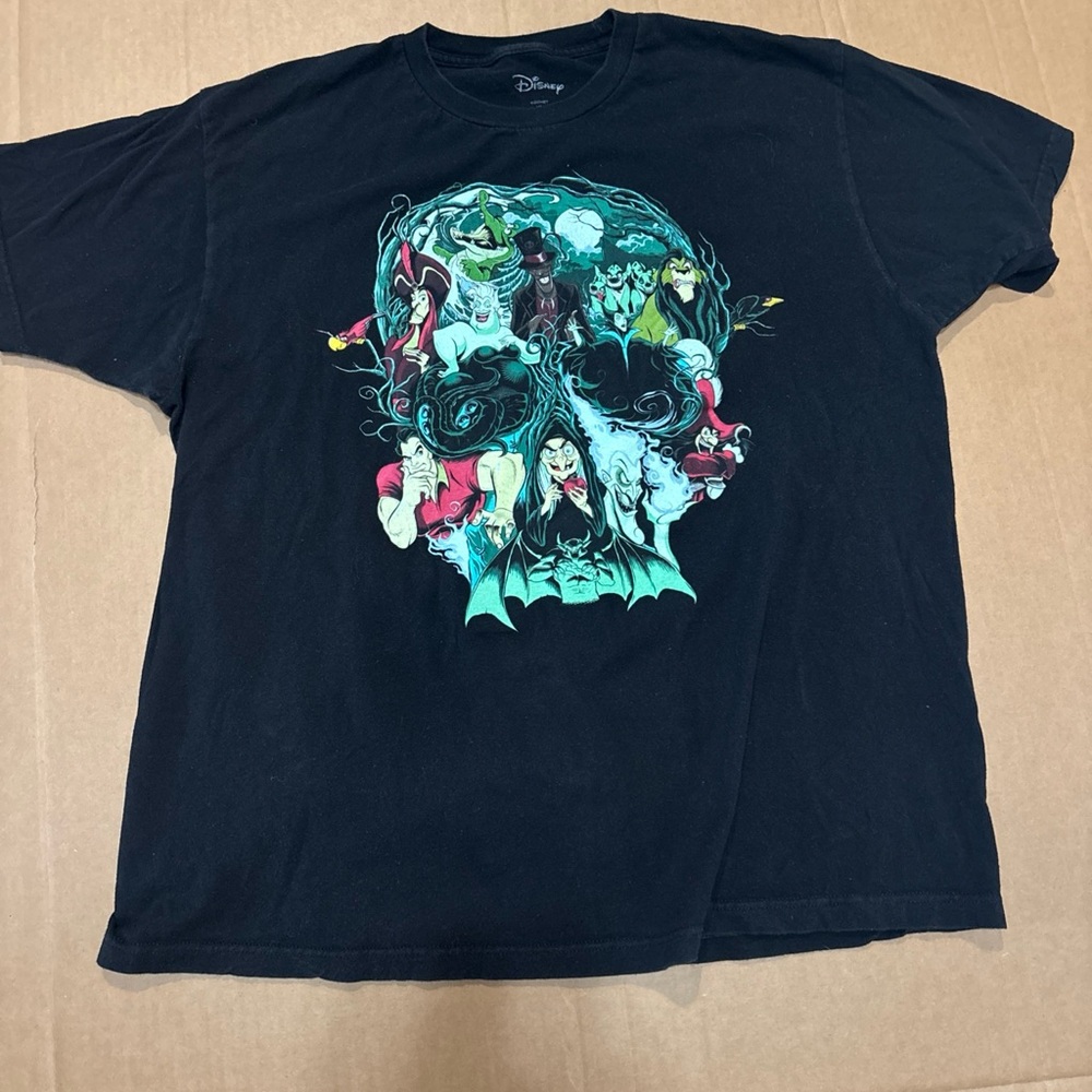 Disney Villains Wicked Things Skull Black Womens T-Shirt Size XL TEE WDW